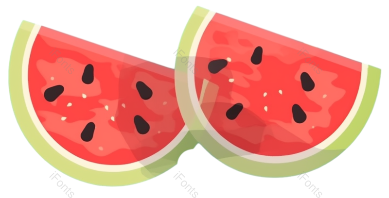 西瓜图片,卡通元素,清爽PNG,夏天免抠素材